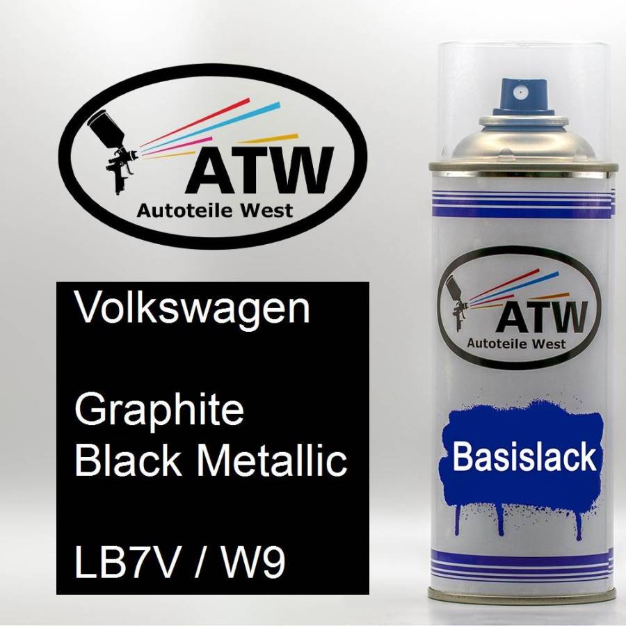 Volkswagen, Graphite Black Metallic, LB7V / W9: 400ml Sprühdose, von ATW Autoteile West.